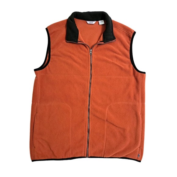 IZOD Other - IZOD Orange Fleece Vest Full Zip Jacket Mens Size Medium